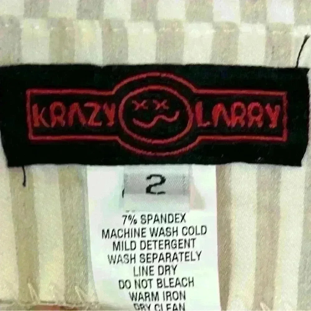 Krazy Larry Women's Stretch Linen Wide Ankle, Oatmeal striped size 2 - Picture 10 of 10